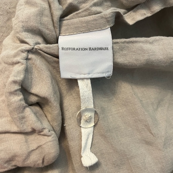 Restoration Hardware light tan stonewashed Belgian linen full/Queen duvet cover - Picture 3 of 5